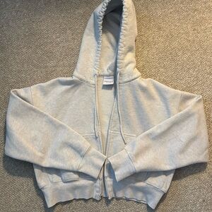 Aritzia Light Gray Sweatfleece Hoodie